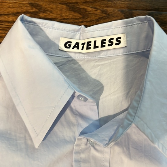 Source Unknown Blue Cropped Shirt - Picture 3 of 4